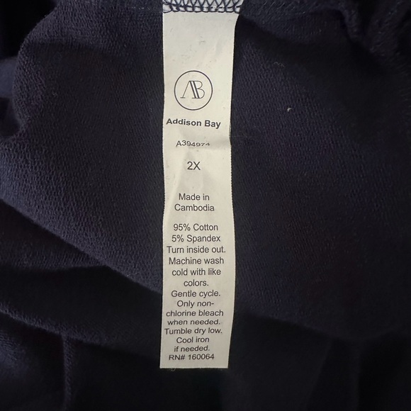 Addison Bay Fairmont Stripe Baggy Navy Blue Sweatshirt, Size 2X 2XL Plus Size - Picture 3 of 4